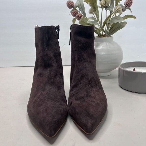 Everlane The Editor Suede Boot Side Zip Pointed Toe Brown Women's 6.5 Tried On - Picture 4 of 9